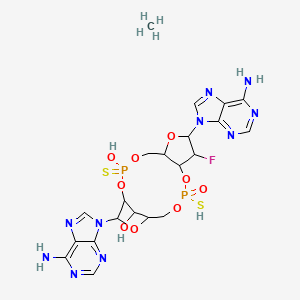 8,17-bis(6-aminopurin-9-yl)-9-fluoro-3-hydroxy-12-oxo-12-sulfanyl-3-sulfanylidene-2,4,7,11,13,16-hexaoxa-3λ5,12λ5-diphosphatricyclo[13.2.1.06,10]octadecan-18-ol;methane