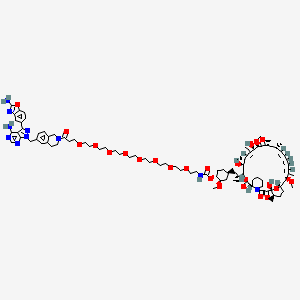 [(1R,2R,4S)-2-methoxy-4-[(2R)-2-[(1R,9S,12S,14R,15R,16E,18R,19R,21R,23S,24E,26E,28E,30S,32S,35R)-1,14,18-trihydroxy-19,30-dimethoxy-15,17,21,23,29,35-hexamethyl-2,3,10,20-tetraoxo-11,36-dioxa-4-azatricyclo[30.3.1.04,9]hexatriaconta-16,24,26,28-tetraen-12-yl]propyl]cyclohexyl] N-[2-[2-[2-[2-[2-[2-[2-[2-[3-[6-[[4-amino-3-(2-amino-1,3-benzoxazol-5-yl)pyrazolo[3,4-d]pyrimidin-1-yl]methyl]-3,4-dihydro-1H-isoquinolin-2-yl]-3-oxopropoxy]ethoxy]ethoxy]ethoxy]ethoxy]ethoxy]ethoxy]ethoxy]ethyl]carbamate