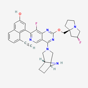 4-[4-[(1R,5S)-3,8-diazabicyclo[3.2.1]octan-3-yl]-8-fluoro-2-[[(2R,8S)-2-fluoro-1,2,3,5,6,7-hexahydropyrrolizin-8-yl]methoxy]pyrido[4,3-d]pyrimidin-7-yl]-5-ethynylnaphthalen-2-ol