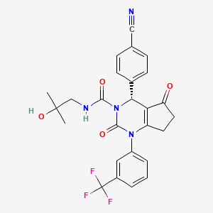 (4R)-4-(4-cyanophenyl)-N-(2-hydroxy-2-methylpropyl)-2,5-dioxo-1-[3-(trifluoromethyl)phenyl]-6,7-dihydro-4H-cyclopenta[d]pyrimidine-3-carboxamide