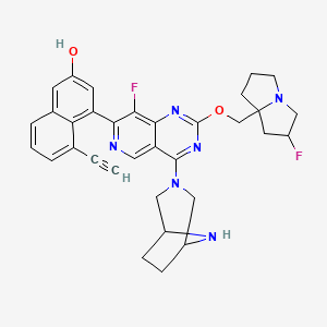 4-[4-(3,8-Diazabicyclo[3.2.1]octan-3-yl)-8-fluoro-2-[(2-fluoro-1,2,3,5,6,7-hexahydropyrrolizin-8-yl)methoxy]pyrido[4,3-d]pyrimidin-7-yl]-5-ethynylnaphthalen-2-ol