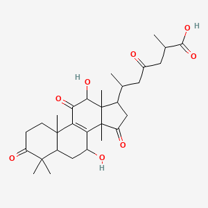 molecular formula C30H42O8 B10828536 7,12-Dihydroxy-3,11,15,23-tetraoxolanost-8-en-26-oic acid CAS No. 97653-94-6