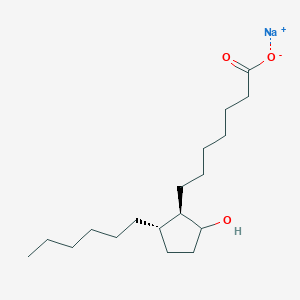 molecular formula C18H33NaO3 B10828569 Sodium 2-hexyl-5-hydroxycyclopentaneheptanoate CAS No. 56695-66-0