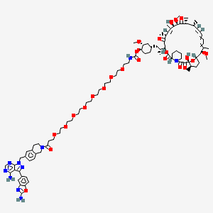 [(1R,2R,4S)-4-[(2R)-2-[(1R,9S,12S,15R,16E,18R,19R,21R,23S,24E,30S,32S,35R)-1,18-dihydroxy-19,30-dimethoxy-15,17,21,23,29,35-hexamethyl-2,3,10,14,20-pentaoxo-11,36-dioxa-4-azatricyclo[30.3.1.04,9]hexatriaconta-16,24,26,28-tetraen-12-yl]propyl]-2-methoxycyclohexyl] N-[2-[2-[2-[2-[2-[2-[2-[2-[3-[6-[[4-amino-3-(2-amino-1,3-benzoxazol-5-yl)pyrazolo[3,4-d]pyrimidin-1-yl]methyl]-3,4-dihydro-1H-isoquinolin-2-yl]-3-oxopropoxy]ethoxy]ethoxy]ethoxy]ethoxy]ethoxy]ethoxy]ethoxy]ethyl]carbamate