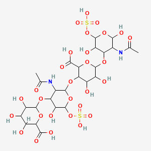 6-[3-Acetamido-2-[6-(3-acetamido-2,5-dihydroxy-6-sulfooxyoxan-4-yl)oxy-2-carboxy-4,5-dihydroxyoxan-3-yl]oxy-5-hydroxy-6-sulfooxyoxan-4-yl]oxy-3,4,5-trihydroxyoxane-2-carboxylic acid