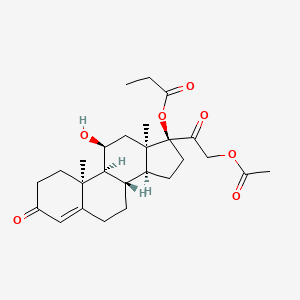 [(8S,9S,10S,11S,13R,14S,17S)-17-(2-acetyloxyacetyl)-11-hydroxy-10,13-dimethyl-3-oxo-2,6,7,8,9,11,12,14,15,16-decahydro-1H-cyclopenta[a]phenanthren-17-yl] propanoate