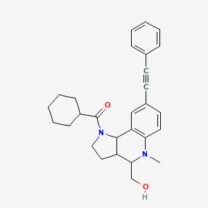 cyclohexyl-[4-(hydroxymethyl)-5-methyl-8-(2-phenylethynyl)-3,3a,4,9b-tetrahydro-2H-pyrrolo[3,2-c]quinolin-1-yl]methanone