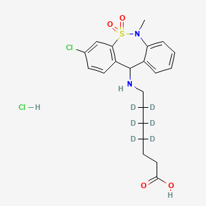 molecular formula C21H26Cl2N2O4S B10828818 Tianeptine-d6 (hydrochloride) 