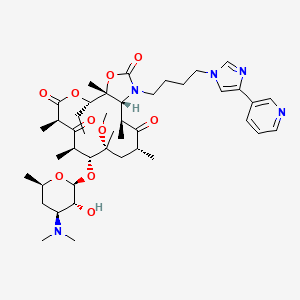 (1R,2S,5R,7R,8R,9R,11R,13S,14R)-8-[(2S,3R,4S,6R)-4-(dimethylamino)-3-hydroxy-6-methyloxan-2-yl]oxy-2-ethyl-9-methoxy-1,5,7,9,11,13-hexamethyl-15-[4-(4-pyridin-3-ylimidazol-1-yl)butyl]-3,17-dioxa-15-azabicyclo[12.3.0]heptadecane-4,6,12,16-tetrone