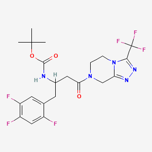 tert-Butyl (4-oxo-4-(3-(trifluoromethyl)-5,6-dihydro-[1,2,4]triazolo[4,3-a]pyrazin-7(8H)-yl)-1-(2,4,5-trifluorophenyl)butan-2-yl)carbamate