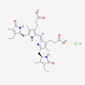 21H-Biline-8,12-dipropanoic acid, 3,18-diethyl-1,4,5,15,16,19,22,24-octahydro-2,7,13,17-tetramethyl-1,19-dioxo-, monohydrochloride, (4R,16R)-(9CI)