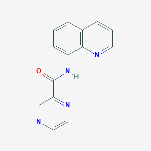 molecular formula C14H10N4O B10828981 N-(quinolin-8-yl)pyrazine-2-carboxamide 