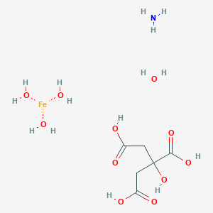 molecular formula C6H19FeNO11 B10829028 Azane;2-hydroxypropane-1,2,3-tricarboxylic acid;iron;tetrahydrate 