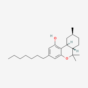 molecular formula C23H36O2 B10829048 3-Heptyl-6,6,9-trimethyl-6aS,7,8,9S,10,10aS-hexahydro-6H-benzo[c]chromen-1-ol 