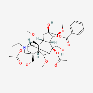 [(1S,2R,3R,4R,5R,6S,8R,10S,13R,17S,18R)-8,14-diacetyloxy-11-ethyl-5,7-dihydroxy-6,16,18-trimethoxy-13-(methoxymethyl)-11-azahexacyclo[7.7.2.12,5.01,10.03,8.013,17]nonadecan-4-yl] benzoate