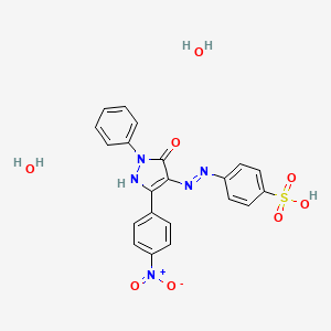 4-{2-[3-(4-nitrophenyl)-5-oxo-1-phenyl-4,5-dihydro-1H-pyrazol-4-ylidene]hydrazin-1-yl}benzene-1-sulfonicaciddihydrate