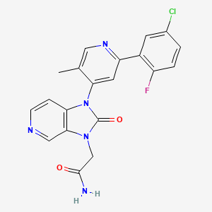 molecular formula C20H15ClFN5O2 B10829192 2-[1-[2-(5-Chloro-2-fluorophenyl)-5-methylpyridin-4-yl]-2-oxoimidazo[4,5-c]pyridin-3-yl]acetamide 