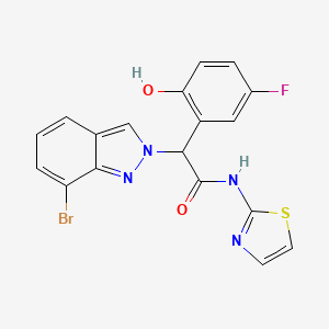 2-(7-bromo-2H-indazol-2-yl)-2-(5-fluoro-2-hydroxyphenyl)-N-(1,3-thiazol-2-yl)acetamide