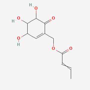 (3,4,5-Trihydroxy-6-oxocyclohexen-1-yl)methyl but-2-enoate