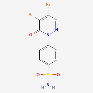 molecular formula C10H7Br2N3O3S B10829240 4-(4,5-Dibromo-6-oxo-1,6-dihydropyridazin-1-yl)benzene-1-sulfonamide 