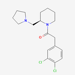 2-(3,4-dichlorophenyl)-1-[(2R)-2-(pyrrolidin-1-ylmethyl)piperidin-1-yl]ethanone