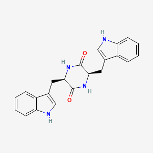 molecular formula C22H20N4O2 B10829253 (3R,6R)-3,6-bis[(1H-indol-3-yl)methyl]piperazine-2,5-dione 