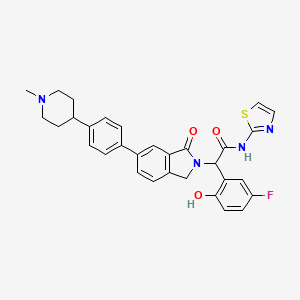 2-(5-fluoro-2-hydroxyphenyl)-2-[5-[4-(1-methylpiperidin-4-yl)phenyl]-3-oxo-1H-isoindol-2-yl]-N-(1,3-thiazol-2-yl)acetamide