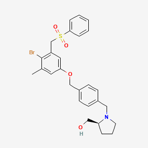 [(2S)-1-[[4-[[3-(benzenesulfonylmethyl)-4-bromo-5-methylphenoxy]methyl]phenyl]methyl]pyrrolidin-2-yl]methanol