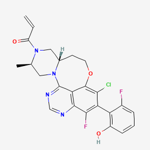 1-[(4R,7S)-12-chloro-14-fluoro-13-(2-fluoro-6-hydroxyphenyl)-4-methyl-10-oxa-2,5,16,18-tetrazatetracyclo[9.7.1.02,7.015,19]nonadeca-1(18),11,13,15(19),16-pentaen-5-yl]prop-2-en-1-one