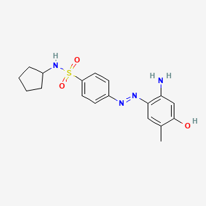 molecular formula C18H22N4O3S B10829347 4-[(2-amino-4-hydroxy-5-methylphenyl)diazenyl]-N-cyclopentylbenzenesulfonamide 