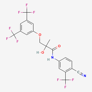 3-[3,5-bis(trifluoromethyl)phenoxy]-N-[4-cyano-3-(trifluoromethyl)phenyl]-2-hydroxy-2-methylpropanamide