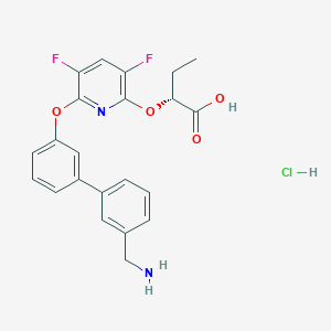 (2R)-2-[6-[3-[3-(aminomethyl)phenyl]phenoxy]-3,5-difluoropyridin-2-yl]oxybutanoic acid;hydrochloride