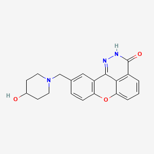 molecular formula C20H19N3O3 B10829443 Benzopyrano(4,3,2-de)phthalazin-3(2H)-one, 10-((4-hydroxy-1-piperidinyl)methyl)- CAS No. 1005412-29-2