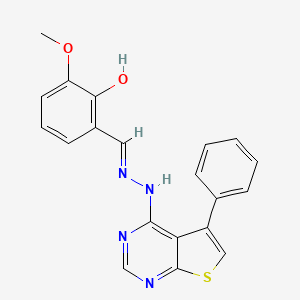 2-methoxy-6-{(E)-[2-(5-phenylthieno[2,3-d]pyrimidin-4-yl)hydrazinylidene]methyl}phenol