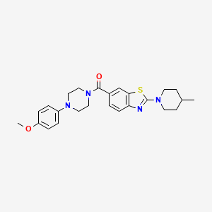 molecular formula C25H30N4O2S B10829493 (4-(4-Methoxyphenyl)piperazin-1-yl)(2-(4-methylpiperidin-1-yl)benzo[d]thiazol-6-yl)methanone 