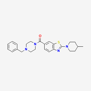 molecular formula C25H30N4OS B10829497 (4-Benzylpiperazin-1-yl)(2-(4-methylpiperidin-1-yl)benzo[d]thiazol-6-yl)methanone 