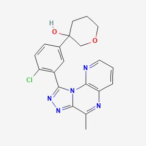 3-[4-Chloro-3-(7-methyl-2,4,5,8,13-pentazatricyclo[7.4.0.02,6]trideca-1(9),3,5,7,10,12-hexaen-3-yl)phenyl]oxan-3-ol