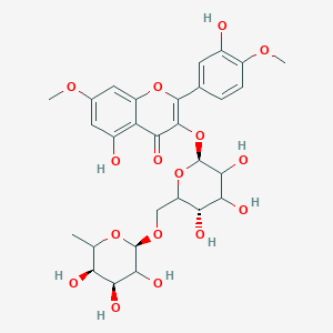 molecular formula C29H34O16 B10829634 5-hydroxy-2-(3-hydroxy-4-methoxyphenyl)-7-methoxy-3-[(2S,5S)-3,4,5-trihydroxy-6-[[(2R,4S,5R)-3,4,5-trihydroxy-6-methyloxan-2-yl]oxymethyl]oxan-2-yl]oxychromen-4-one 