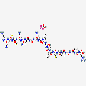 molecular formula C100H169F3N28O24S3 B10829663 H-Lys-Lys-Met-Met-Lys-Lys-Gly-Gly-Lys-Phe-Gly-Thr-Phe-Met-Ala-Ile-Gly-Gly-Ile-Arg-OH.TFA 