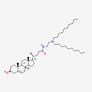 molecular formula C46H84N2O2 B10829702 (4R)-N-[2-(didecylamino)ethyl]-4-[(3S,8S,9S,10R,13R,14S,17R)-3-hydroxy-10,13-dimethyl-2,3,4,7,8,9,11,12,14,15,16,17-dodecahydro-1H-cyclopenta[a]phenanthren-17-yl]pentanamide 