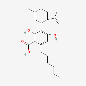 molecular formula C23H32O4 B10829713 6-Hexyl-2,4-dihydroxy-3-(3-methyl-6-prop-1-en-2-ylcyclohex-2-en-1-yl)benzoic acid 