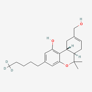 molecular formula C21H30O3 B10829717 (6aR,10aR)-9-(hydroxymethyl)-6,6-dimethyl-3-(5,5,5-trideuteriopentyl)-6a,7,10,10a-tetrahydrobenzo[c]chromen-1-ol 