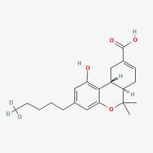 molecular formula C21H28O4 B10829759 (-)-11-nor-9-carboxy-Delta8-THC-d3 CAS No. 949596-06-9