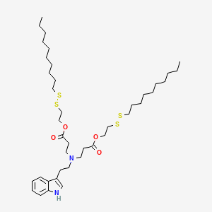 molecular formula C40H68N2O4S4 B10829820 2-(decyldisulfanyl)ethyl 3-[[3-[2-(decyldisulfanyl)ethoxy]-3-oxopropyl]-[2-(1H-indol-3-yl)ethyl]amino]propanoate 