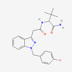 2-[[2-[1-[(4-Fluorophenyl)methyl]indazol-3-yl]acetyl]amino]-3,3-dimethylbutanamide