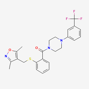 [2-[(3,5-Dimethyl-1,2-oxazol-4-yl)methylsulfanyl]phenyl]-[4-[3-(trifluoromethyl)phenyl]piperazin-1-yl]methanone