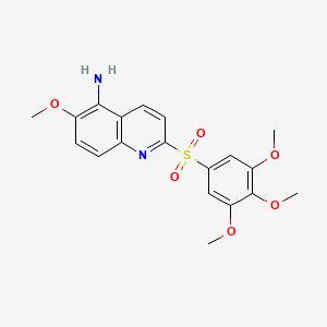 molecular formula C19H20N2O6S B10829997 6-Methoxy-2-(3,4,5-trimethoxyphenyl)sulfonylquinolin-5-amine 