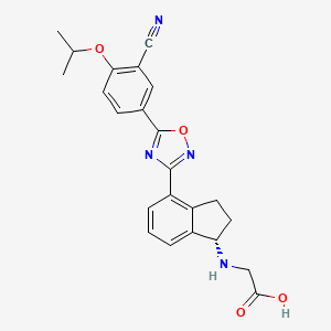 2-[[(1S)-4-[5-(3-cyano-4-propan-2-yloxyphenyl)-1,2,4-oxadiazol-3-yl]-2,3-dihydro-1H-inden-1-yl]amino]acetic acid