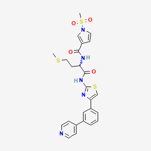 N-[(2S)-4-methylsulfanyl-1-oxo-1-[[4-(3-pyridin-4-ylphenyl)-1,3-thiazol-2-yl]amino]butan-2-yl]-1-methylsulfonylpyrrole-3-carboxamide