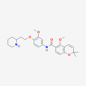 5-methoxy-N-[3-methoxy-4-(2-piperidin-2-ylethoxy)phenyl]-2,2-dimethylchromene-6-carboxamide